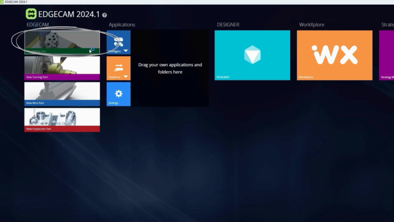 Step 1_ Open EDGECAM and click on 'New Milling Part'
