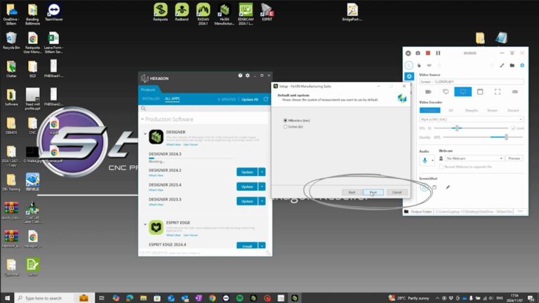 Step 5: Select your personal choice between millimetres and inches.